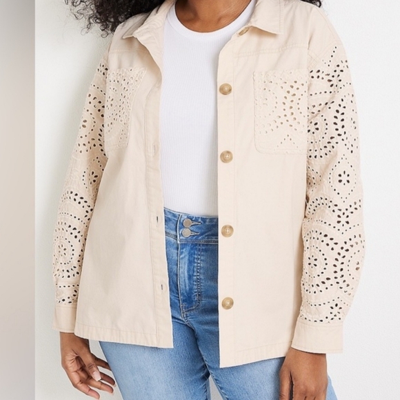 Maurices eyelet twill shacket size 2X - Picture 9 of 9